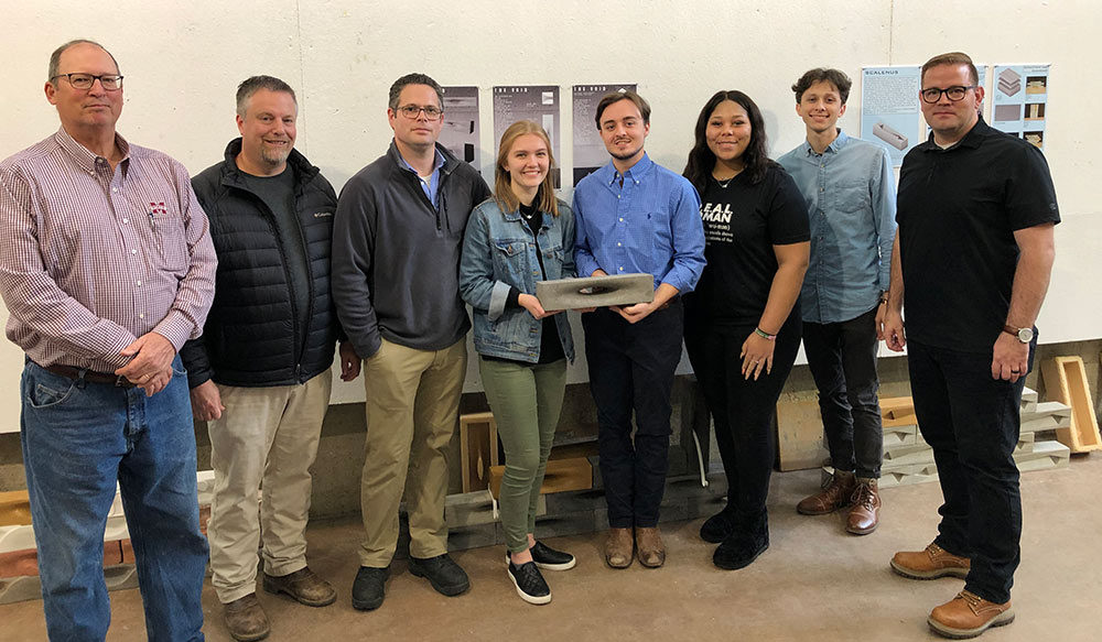 posed left to right with their masonry unit: (left to right): Terry Jones, Thomas Stewart, Fred Dunand, Ruthie Southall, Jack Harrell, Caya Perry, Jon Zeipen and Jacob Gines