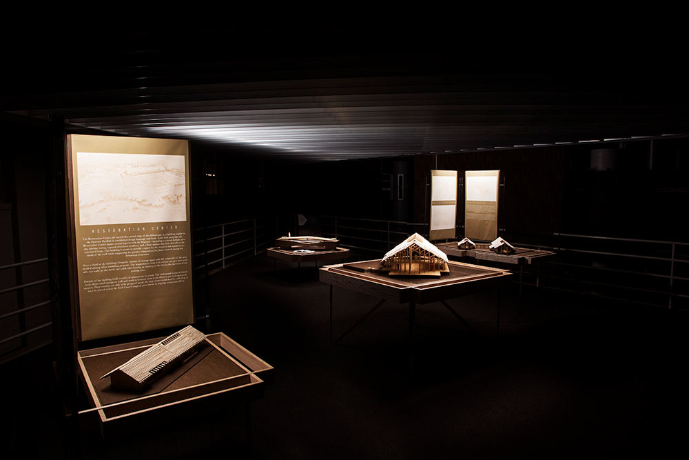 view of “The Unbuilt Arboretum” exhibit set up in the Charlotte and Richard McNeel Gallery in Giles Hall