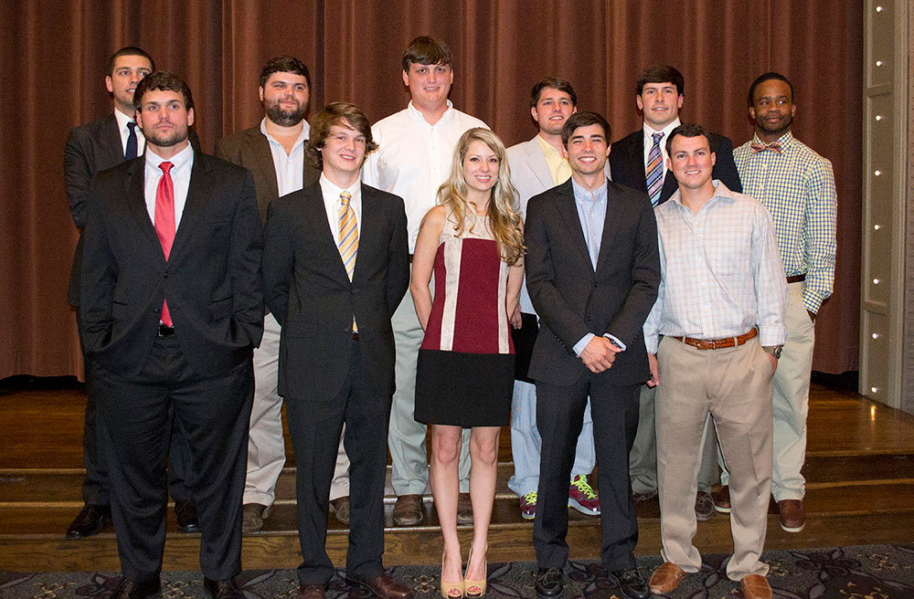 Class of 2013: Front Row (l to r)– Bo Walters, Mark Simpson, Tabitha Townsend, Kyle Barnes, Mason Phillips; Back Row (l to r)–Adam Trautman, Luke Stoker, Trey Jacobs, Matthew Boehm, Adam Moore, Tashun Jones