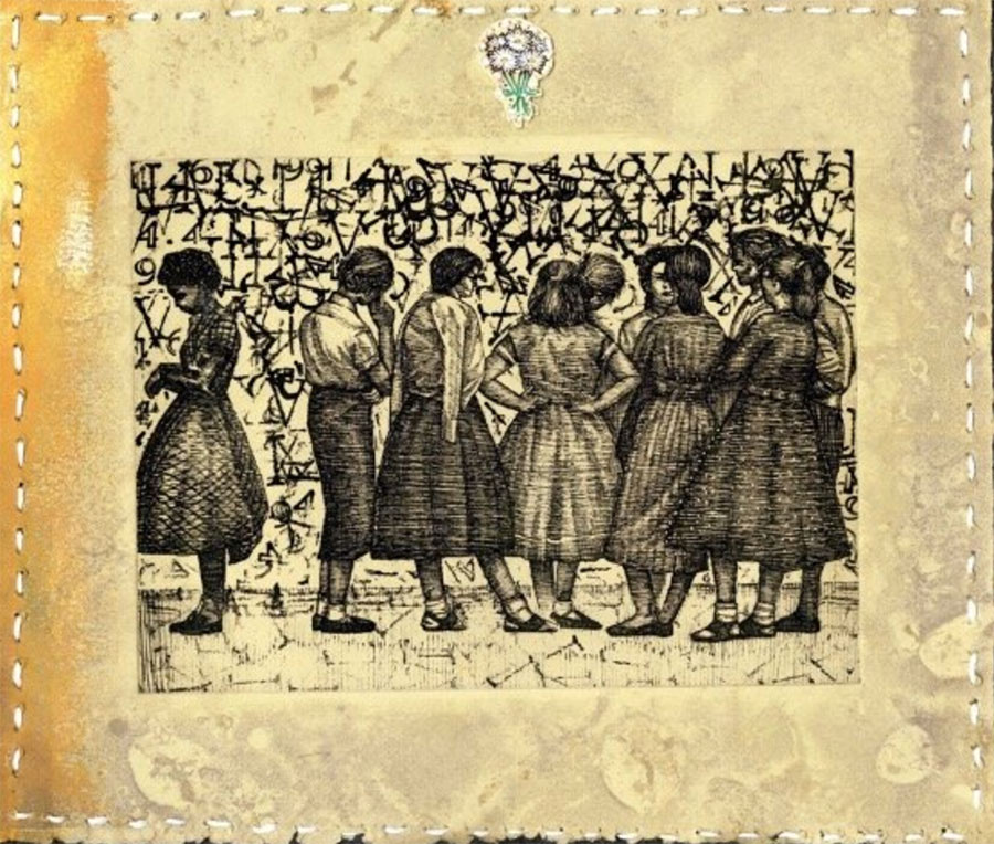 Mecca Givens's artwork - Intaglio print of women gathered