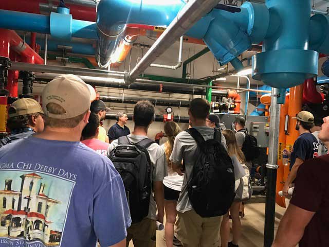 The BCS 3213 Electrical Systems class visited Old Main Academic Center and were hosted by Mr. JD Hardy, associate director of engineering services for MSU's Planning, Design and Construction Administration office.