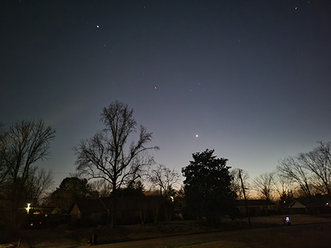 Photograph of stars in the night sky.