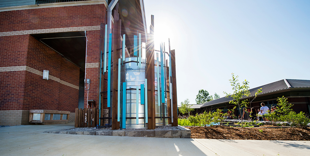 Landscape Architecture Rain Garden ribbon-cutting.<br />
 (photo by Megan Bean / © Mississippi State University)