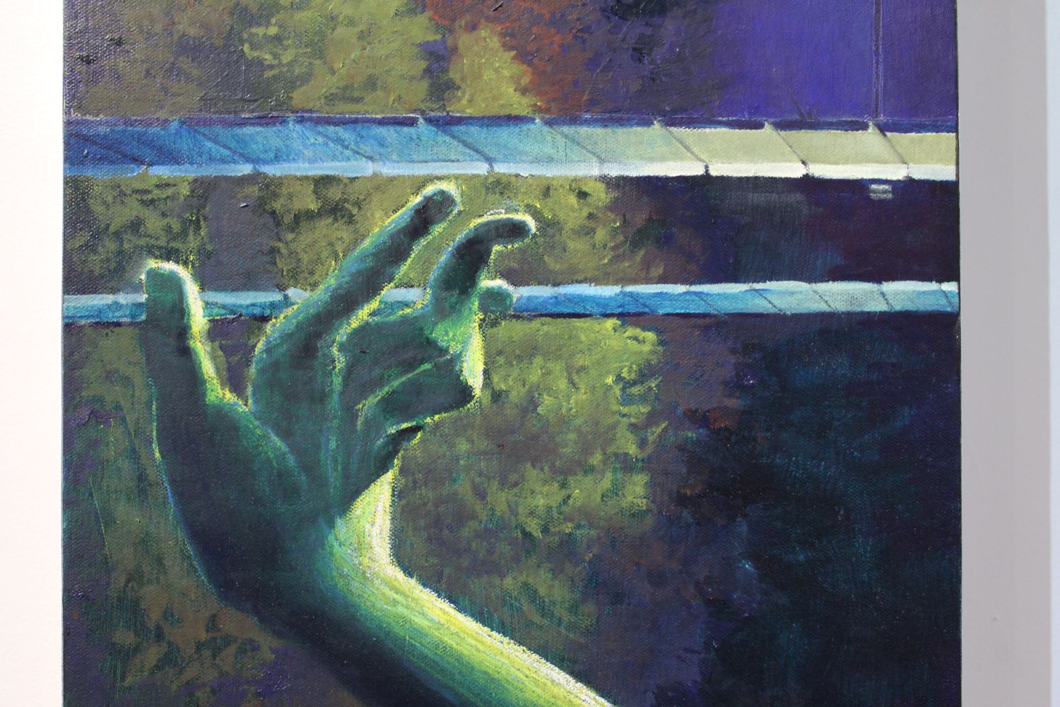 detail shot of a surreal painting of a hand