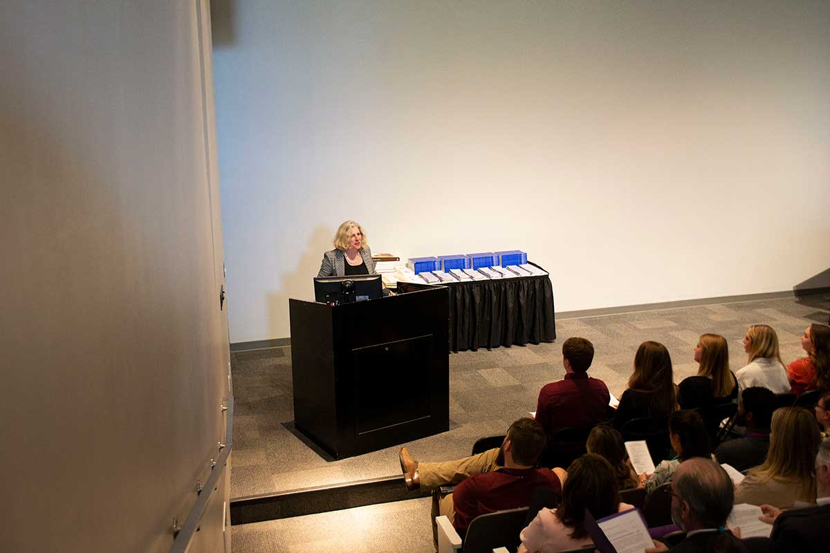 Mississippi Department of Archives and History Director Katie Blount was the featured speaker for the Mississippi State School of Architecture’s recent 28th Annual Dr. William L. and Jean P. Giles Memorial Lecture. (Photo by Megan Bean)