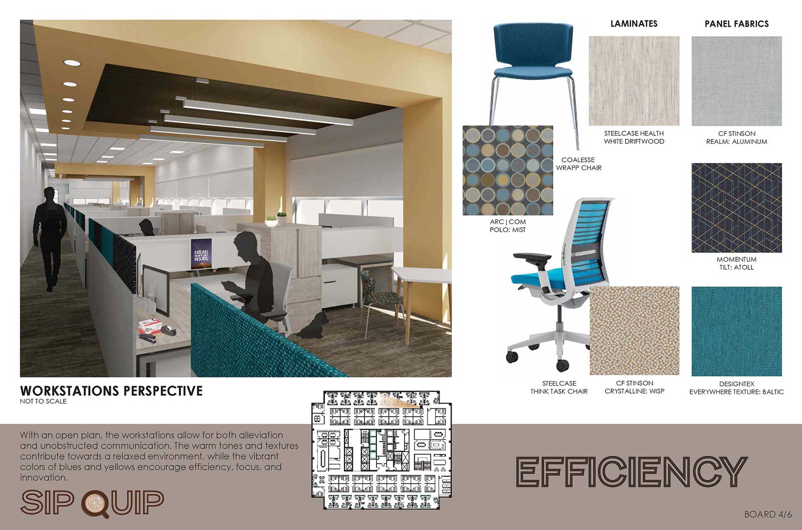 2019 Barefield Workplace Solutions Steelcase Project first place winning project board, Ashley Wyatt